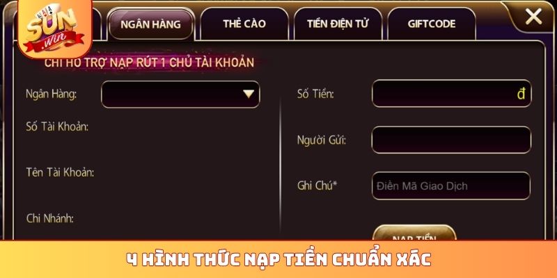 4 hình thức nạp tiền chuẩn xác