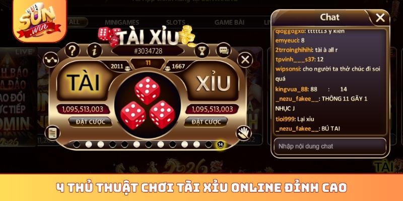 4 Chiến Thuật Đánh Tài Xỉu Online Sunwin Của Các Cao Thủ 2 4 thủ thuật chơi Tài Xỉu online đỉnh cao