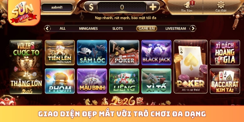 Trang chủ 19 Giao diện đẹp mắt với trò chơi đa dạng
